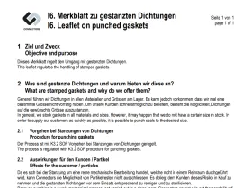 Merkblatt zu gestanzten Dichtungen